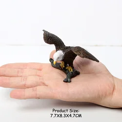 Realistic Plastic Birds of Prey Figurines Set - Owl, Vulture, and Bald Eagle Educational Toy Figures Collection Gift (Bald Eagle A)