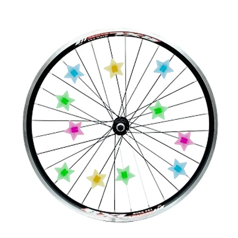 Plastic Wheel Spoke Colorful Star Decoration MTB Cycling Bike 36pcs