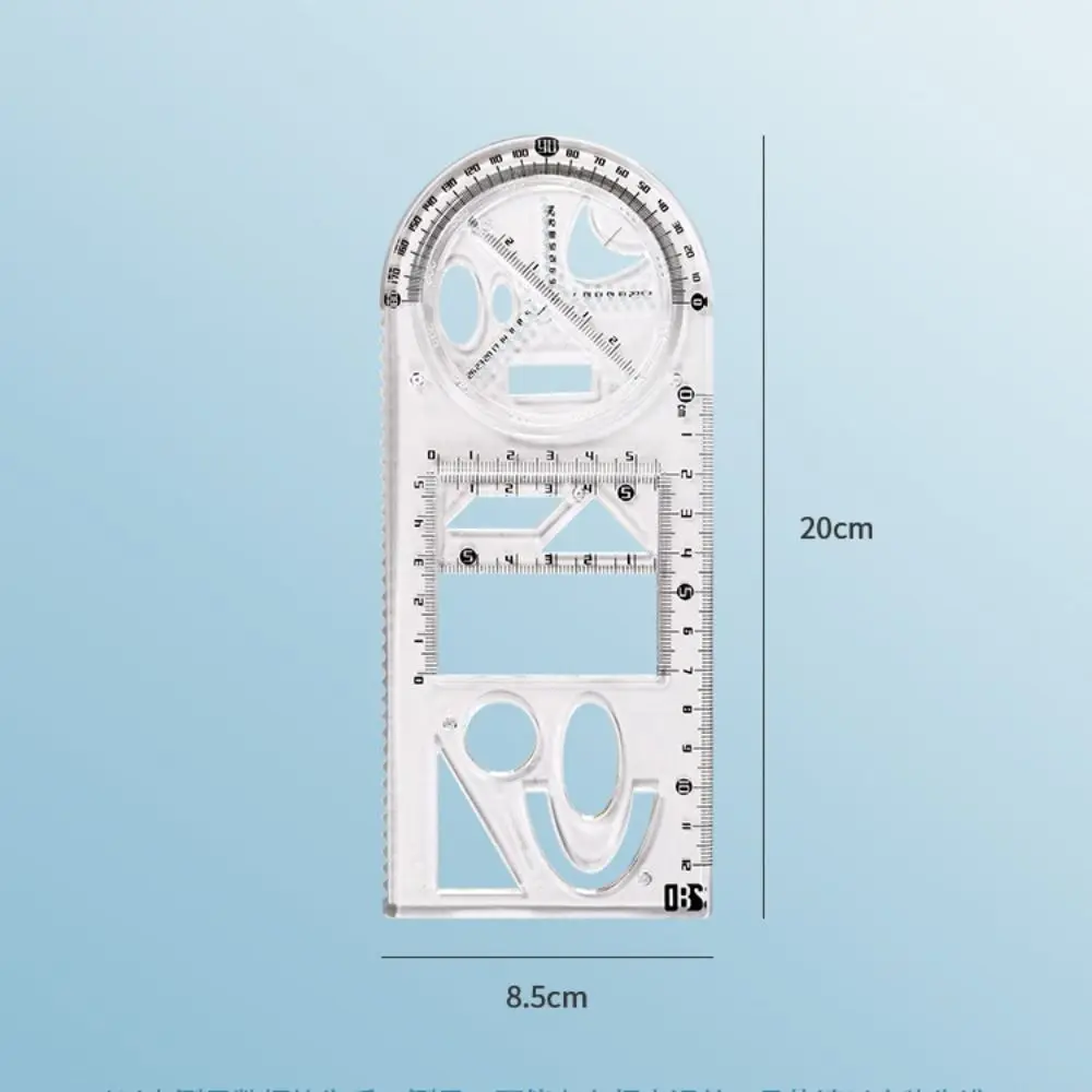 학교 사무용품 학생 선물 기하학적 도면 각도기 자 수학 기능 자 학습용 측정 도구