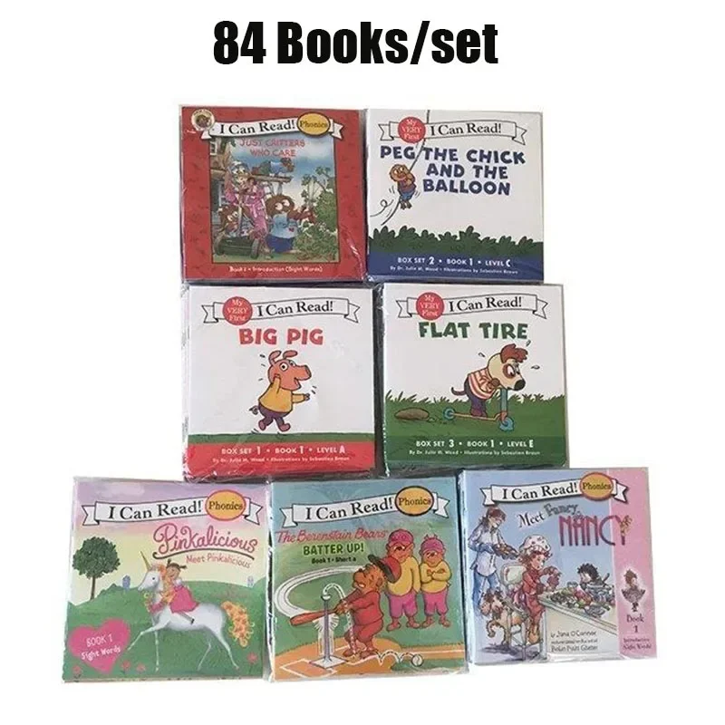 

84 книжки/набор, я могу читать телефонные звонки, розовый аленсис, моя первая фотография, книги на английском языке для детей, детская книга с карманами