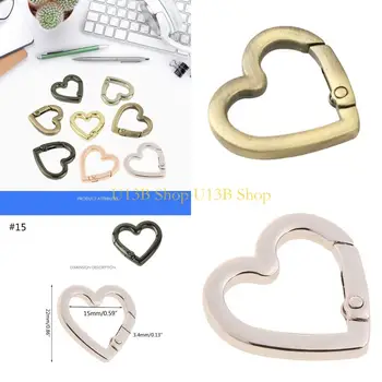 U13B Heart Spring Gate O Ring Openable Leather Bag Handbag Belt Strap Buckle