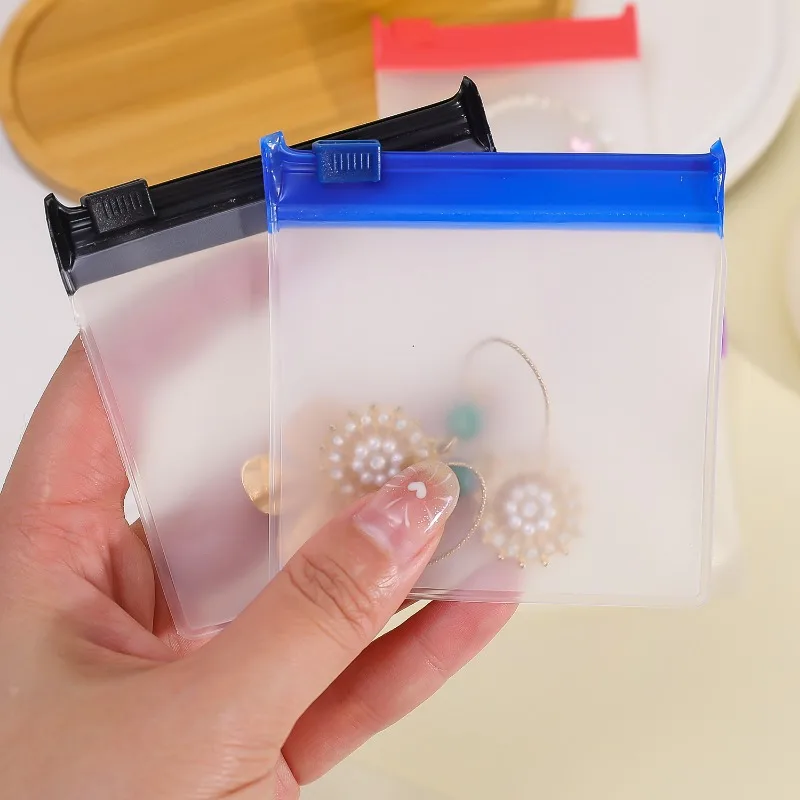 Compact Self-Sealing Zip Pouches - Colorful and Reusable Waterproof Storage Bags
