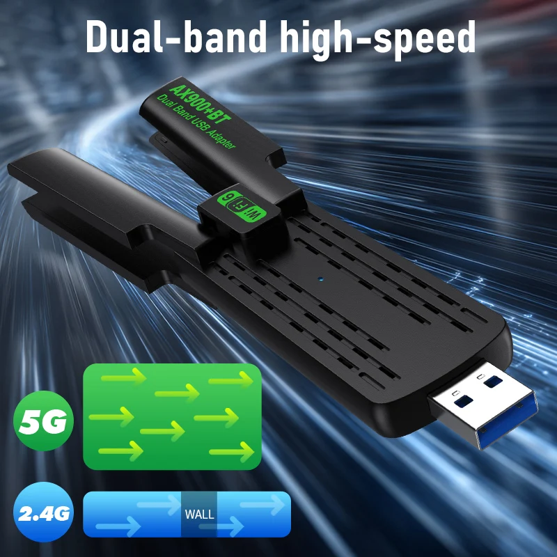 AX900 WIFI 6 USB Adapter Bluetooth 5.4 Dual Band 2.4G&5G 900Mbps Network Card 802.11AX Mini Wireless Card Receiver Driver Free