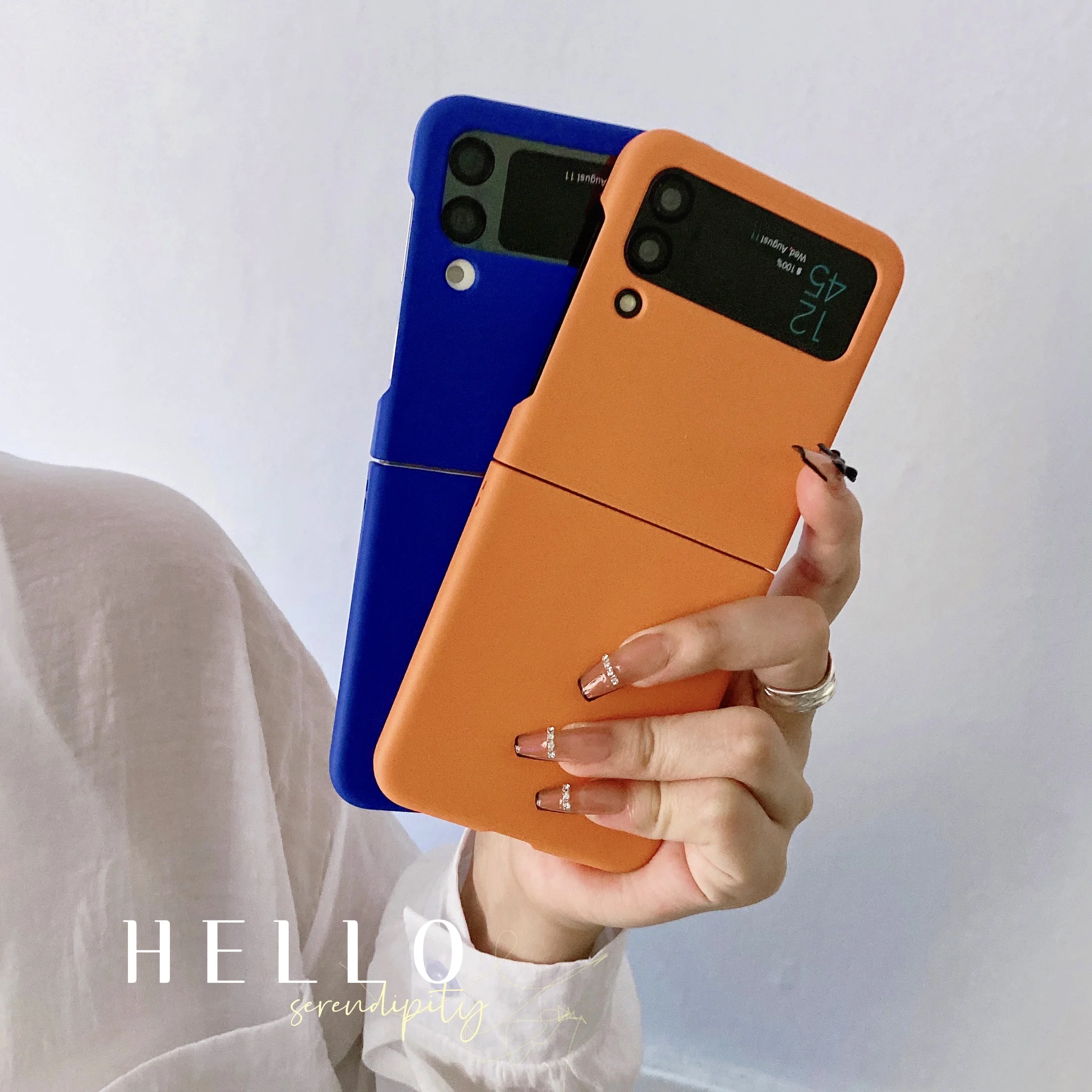 Minimalist Solid Color Protective Phone Case, Foldable Design