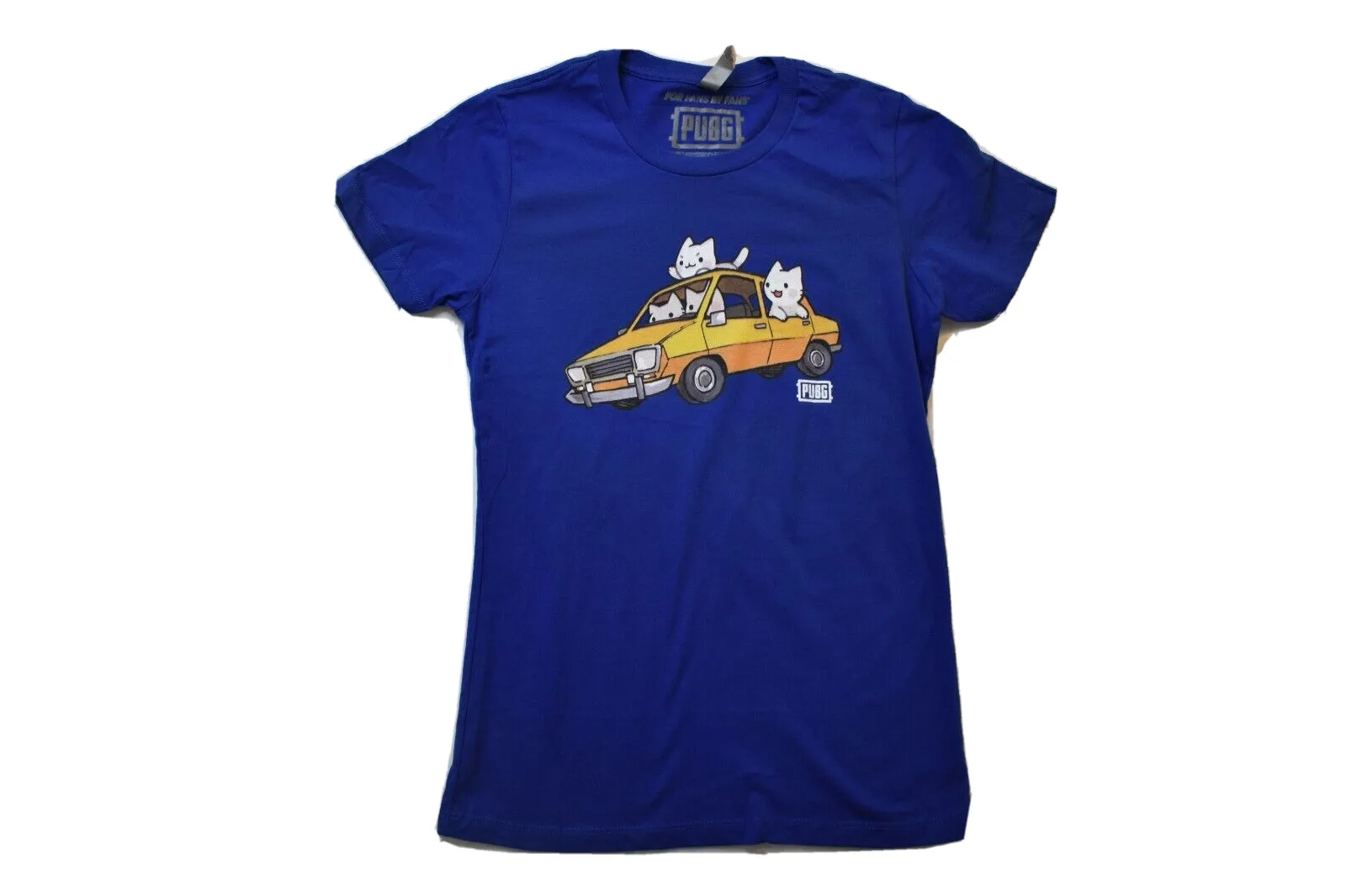 Pubg Womens Cats Kittens In Car Funny Royal Blue Shirt New M, L Maniche Lunghe