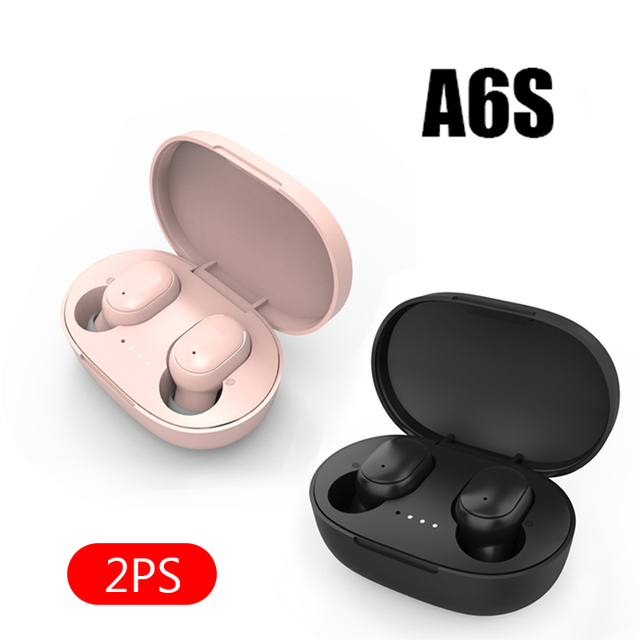 A6S Smart Digital Display Bluetooth Headset Wireless Mini HIFI Headset Stereo in-Ear Sports Earphone with Mic & Charging Box