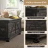 Coffee Table with Flip Top Hidden Storage, Square Center Table Distressed Brown 4