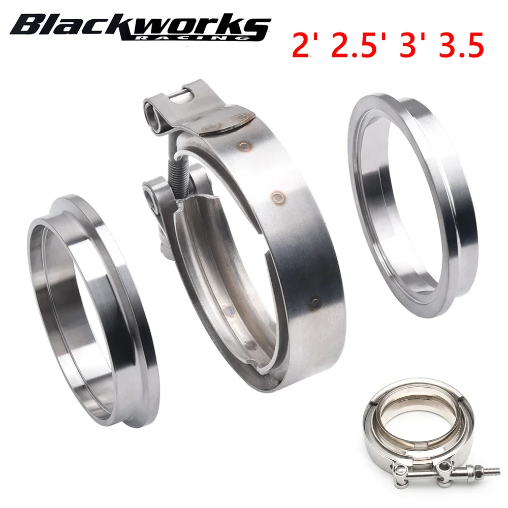 V-Band Schelle 63mm Edelstahl - Turbo Abgasanlage Klemme Mit Flanschen