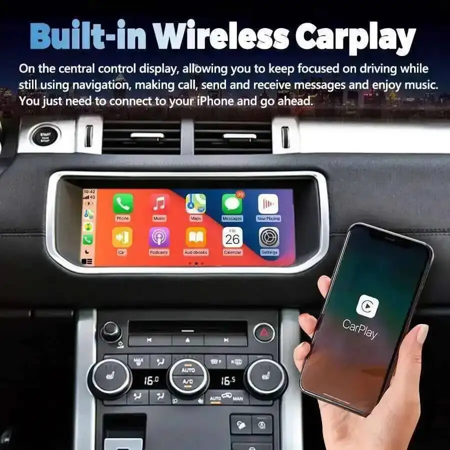 Radio Android 15 con Pantalla de 10.25 Pulgadas para Land Rover Range Rover Evoque L538 2012-2019, Estéreo, GPS, Auto CarPlay, Reproductor Multimedia de Video 3