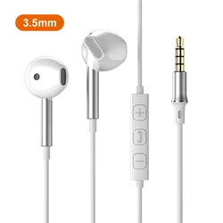 High - Definition 9D Surround Sound Wired Earbuds with USB Type C & 3.5mm Connectivity (White 3.5mm)