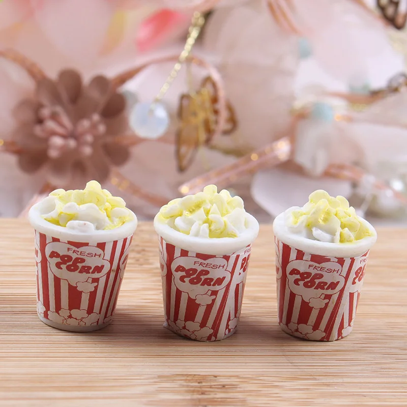Pretend Food Toys Doll House Toys 1:6 Scale Simulation Mini Popcorn Bucket Miniature Dollhouse Food for Blyth Doll Accessories 4pcs