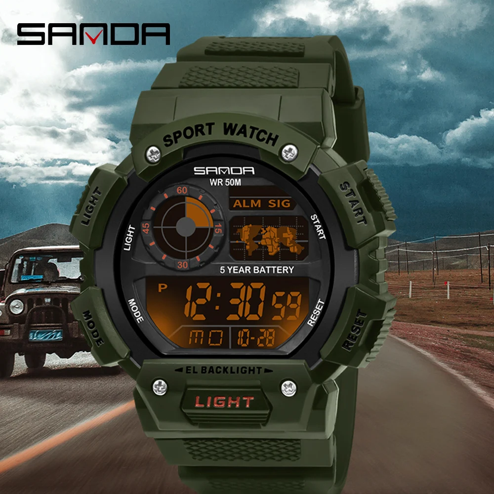 SANDA-Men-Watch-Timepiece-Electronic-Pilot-Wristwatch-Sports-Waterproof ...