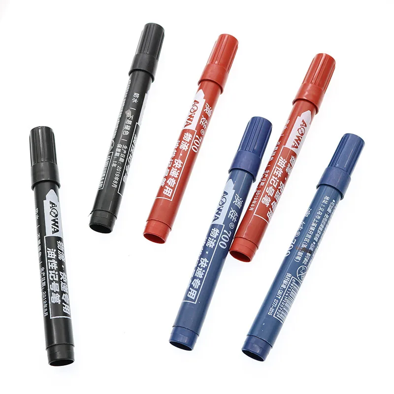 2pcs Thickening Marker Plastic Oily Waterproof Permanent Marker Pen South Korea Stationery Office Student Outdoor Ink Pen permanent marker pen marker pens permanent marker permanent markers markers pen