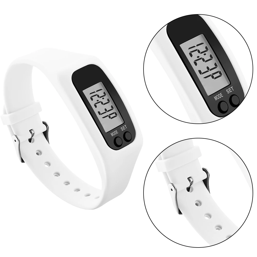 Pulsera LED con podómetro para adultos y niños, contador de