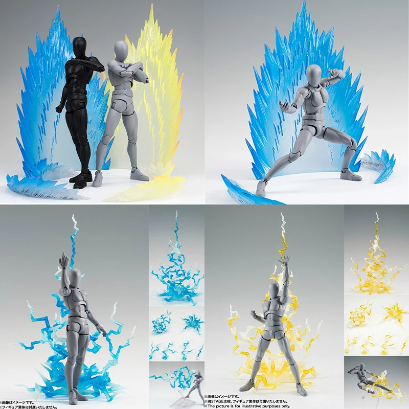 변신로봇  Lightning Special Effects Model Flame Action Figure Vegeta Son Gohan DIY Scene Decoration Special Effects Toys For Boy Xmas Gift 