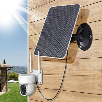 10W 5V Solar Panel IP Security Camera Charger USB-C Port Monocrystalline Portable Solar Panel Waterproof Lights 1