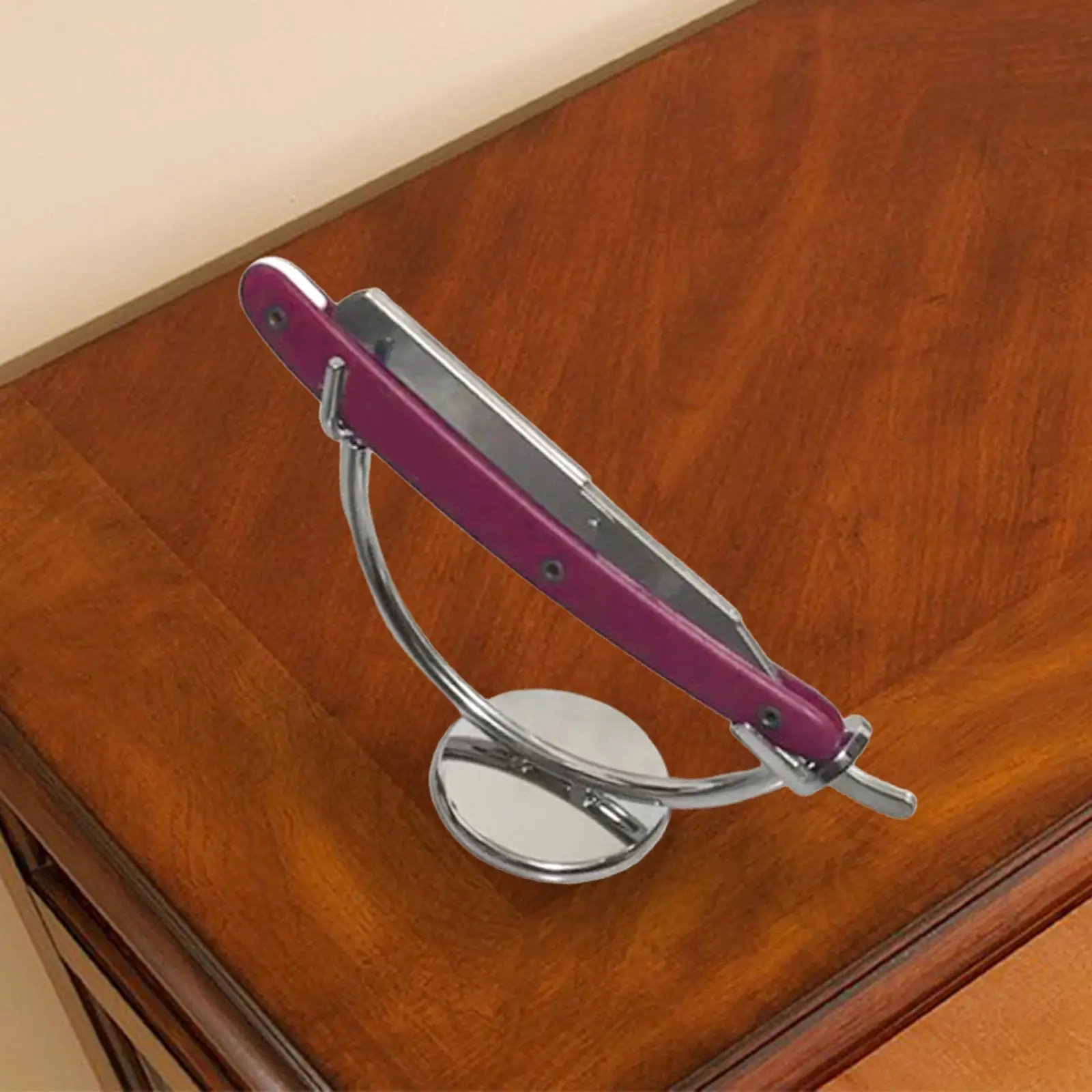 Straight Razor Stand Curved Stand Shaving Stand Polished Metal Accessories