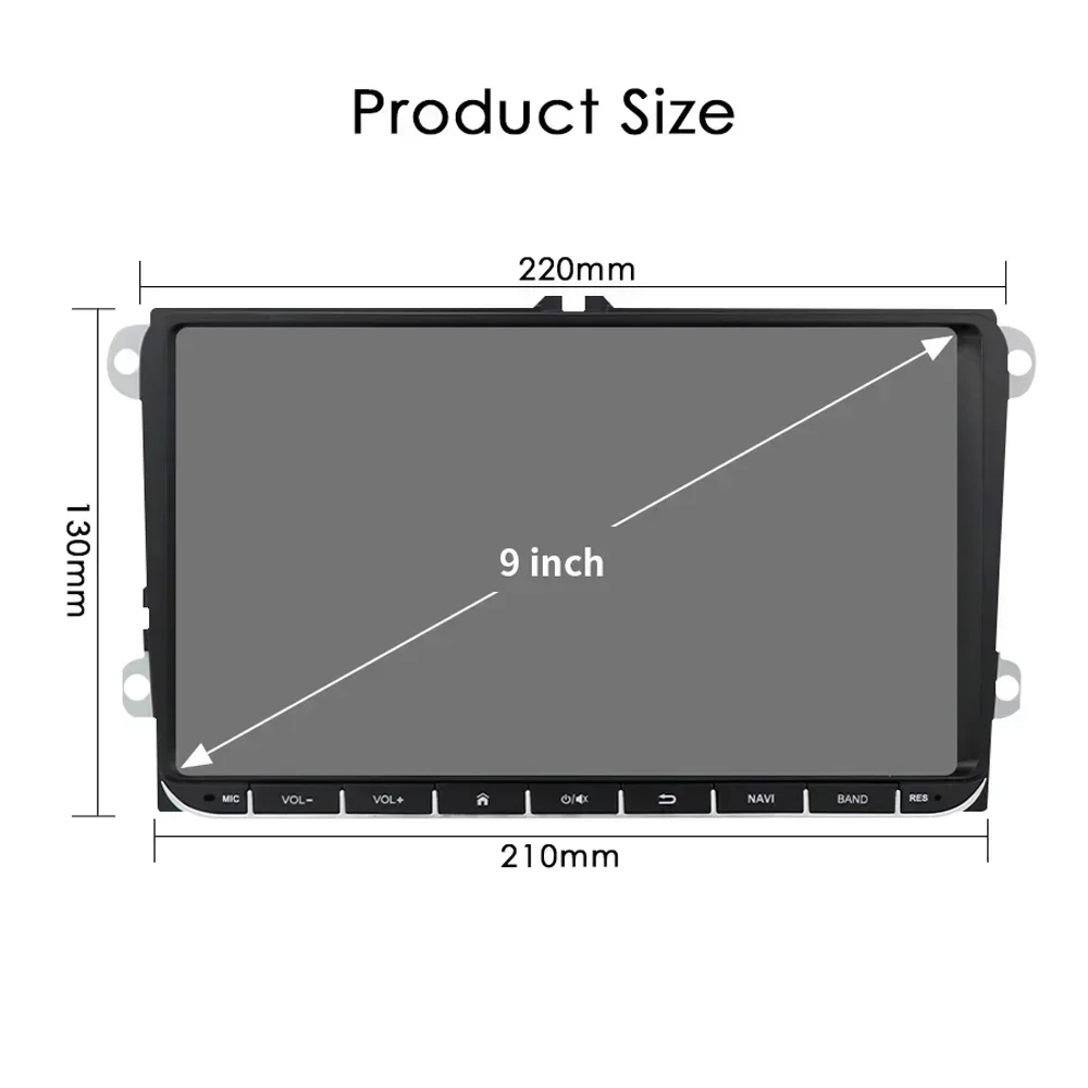 Android 14 9 "2 Din Radio de coche Carplay para Polo Golf 5 6 Passat B6 CC Tiguan Touran EOS SHARAN SCIROCCO GPS Naviación Multimedia 6