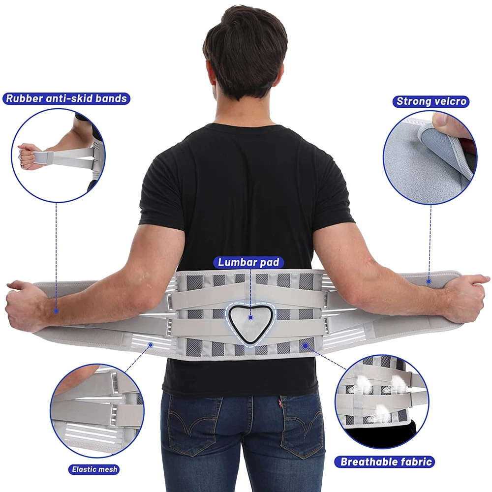 Back Brace for Men Women Lower Back Pain Relief with 6 Stays, Adjustable  Back Support Belt for Work, Anti-skid Lumbar Support - AliExpress