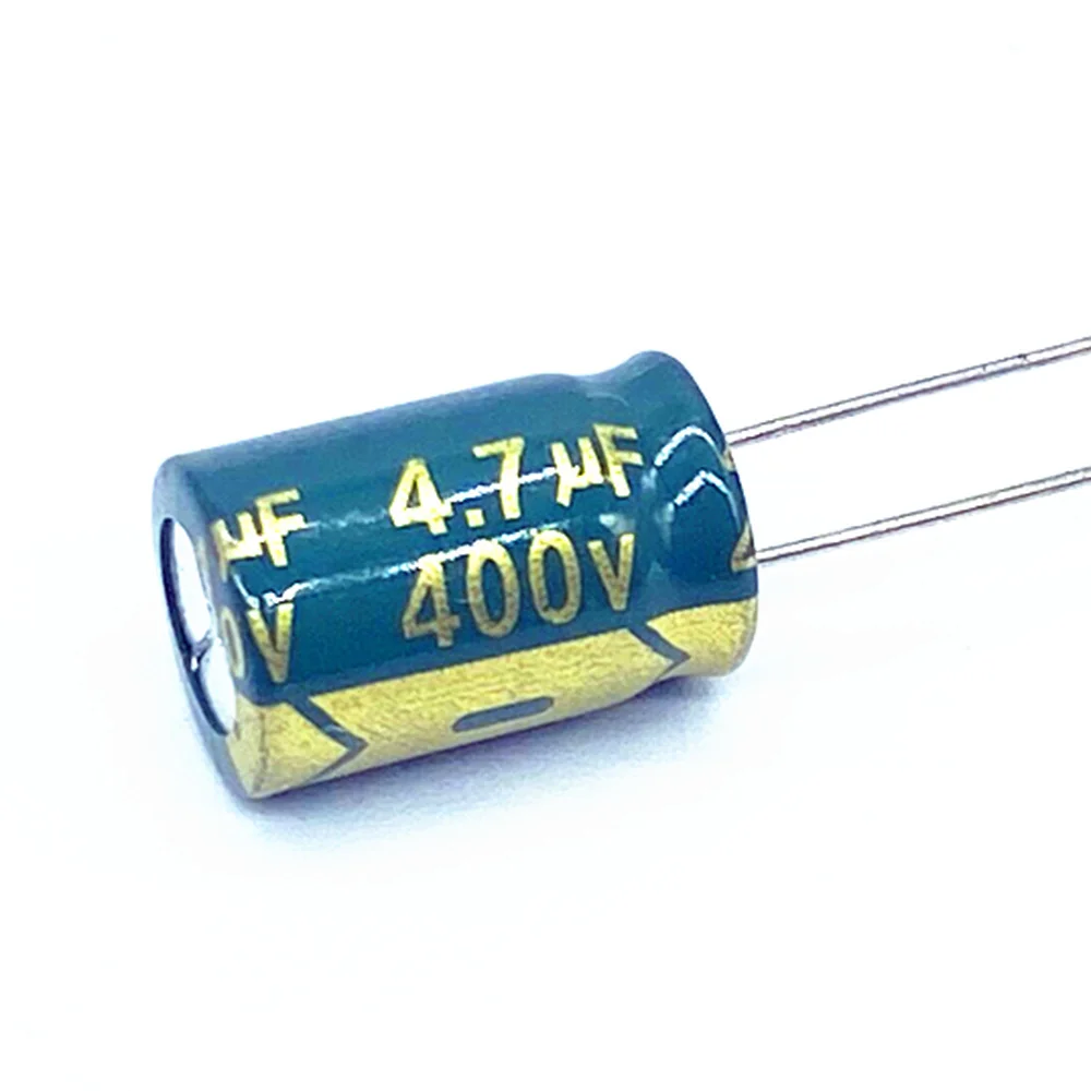 400v 4.7UF high frequency low impedance aluminum electrolytic capacitor size 8*12 20% 10pcs/lot