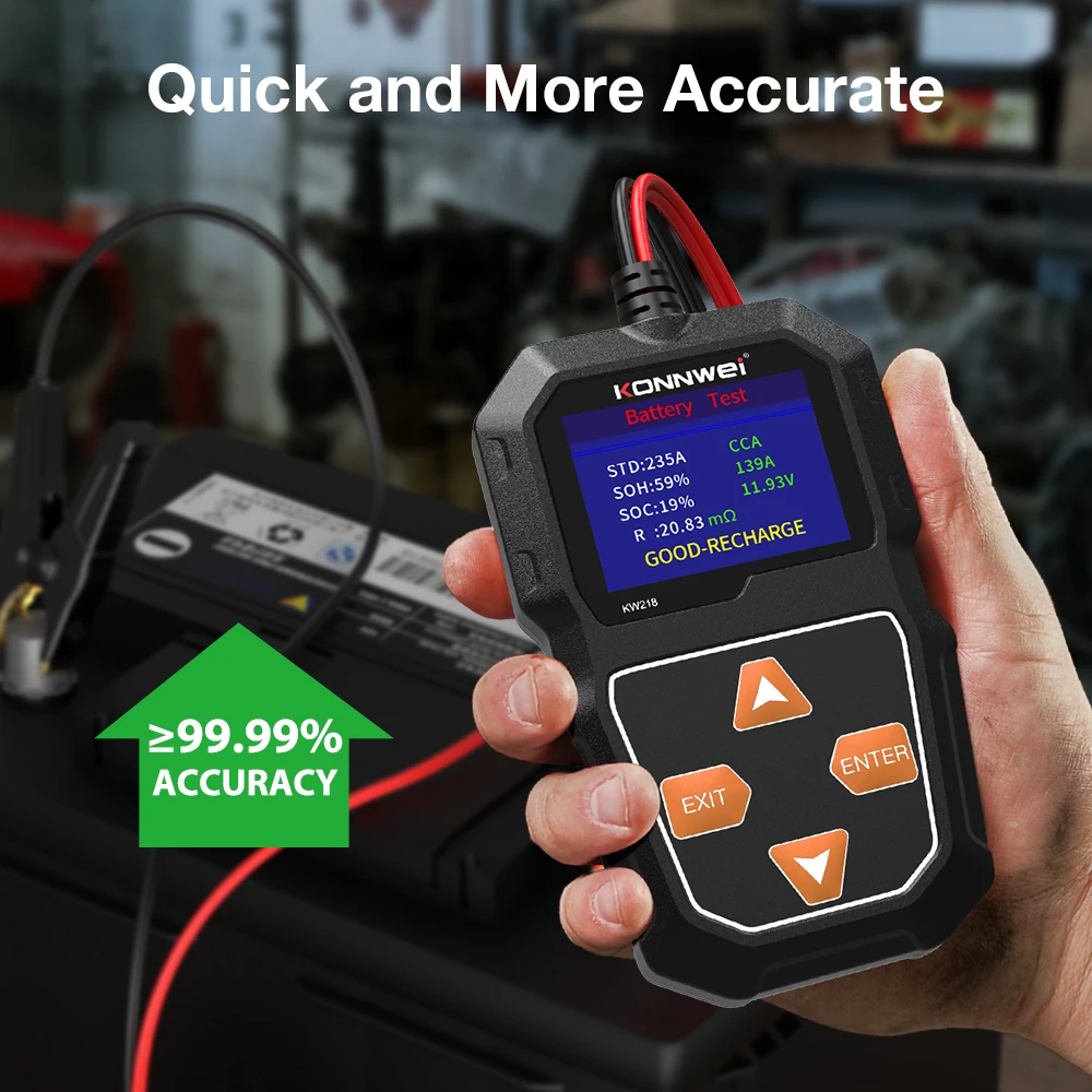 KONNWEI KW218 Car Motorcycle Battery Tester 12V 6V Battery System Analyzer 2000CCA Charging Cranking Test Tools for the Car 5