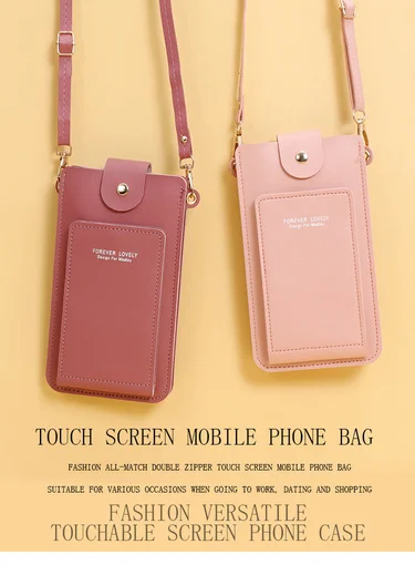 Damen Taschen weiches Leder Brieftaschen Touchscreen Handy Geldbörse Cross body Schulter gurt Handtasche für weibliche billige Damen Taschen – Detail 1
