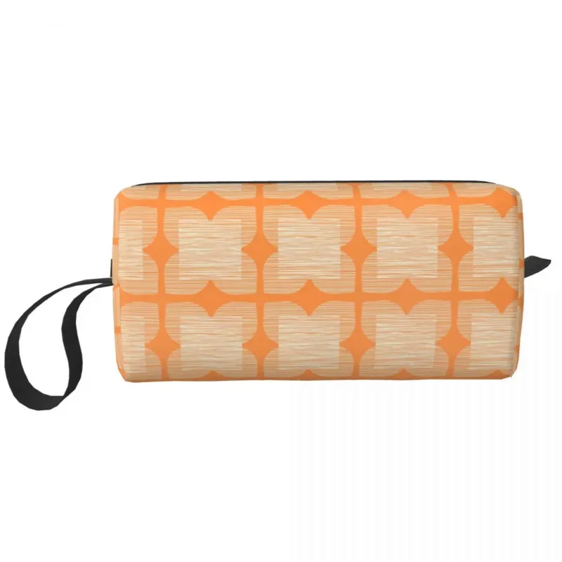 

Orla Kiely Flower Tile Orange Cosmetic Bag Women Large Capacity Makeup Case Beauty Storage Toiletry Bags Dopp Kit Case Box Gifts
