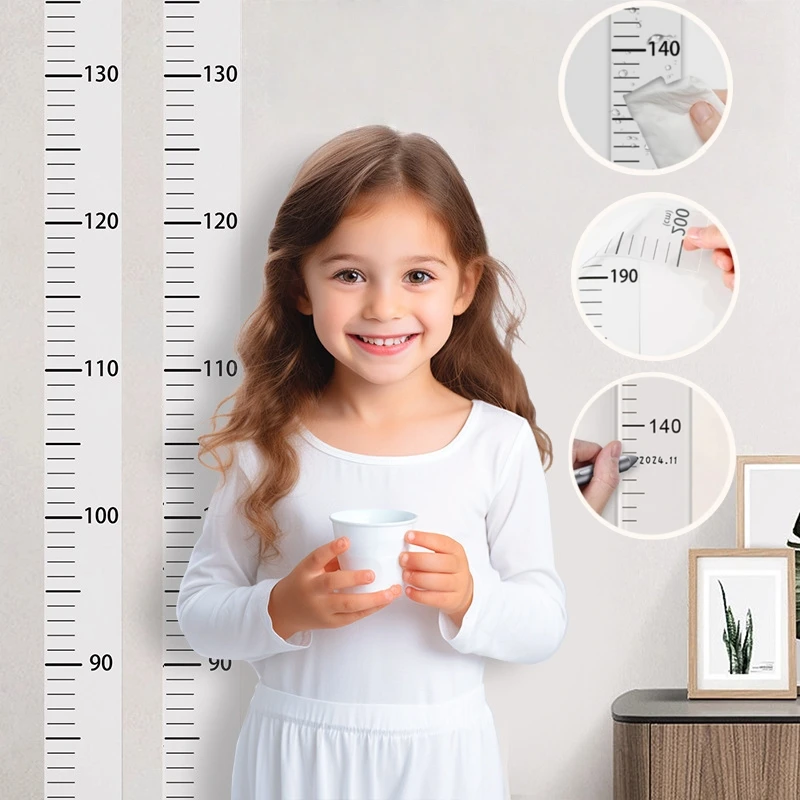 Children's Height Measurement Wall Decal - Waterproof Growth Chart and Decorative Ruler Sticker
