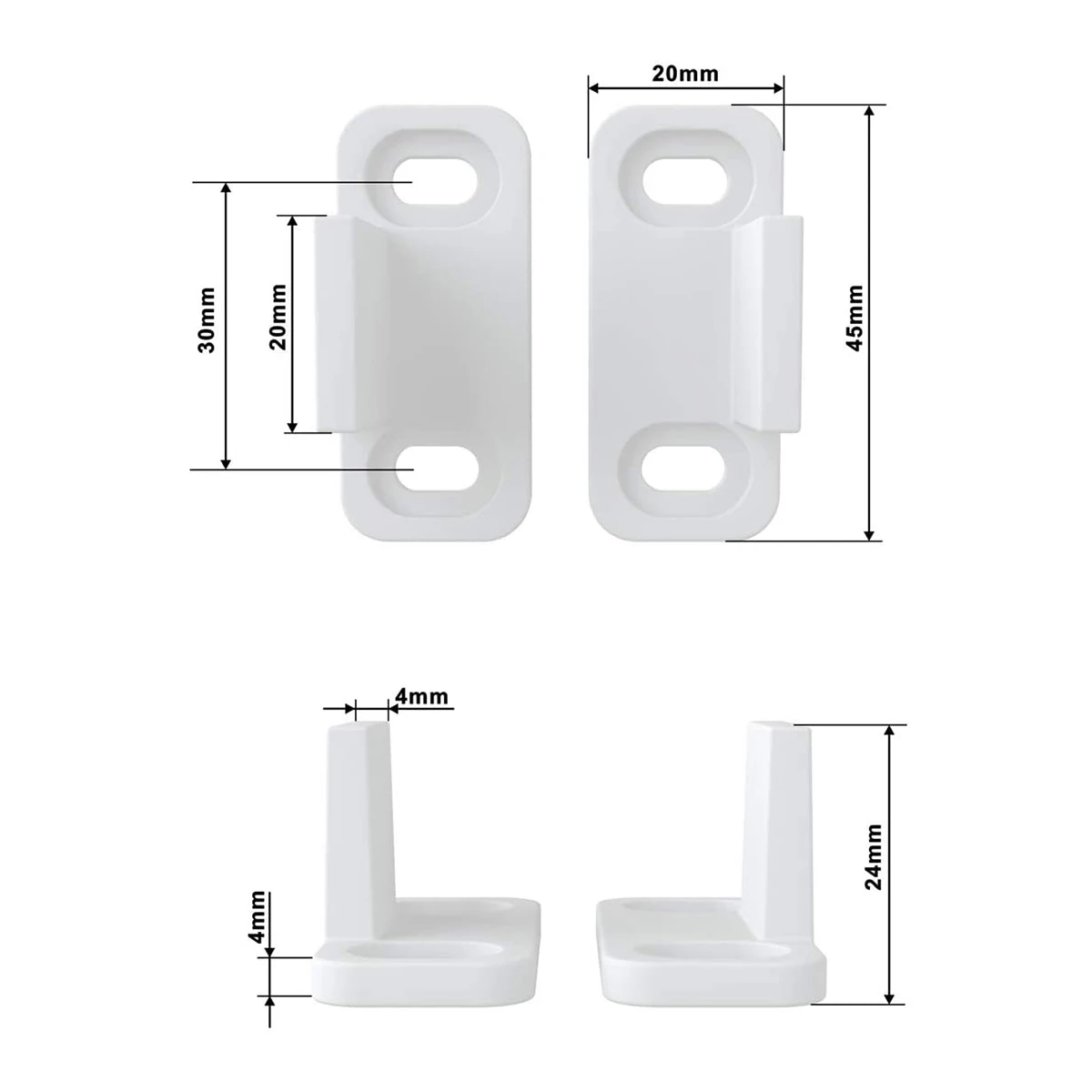 Durable Floor Guide 4.5 x 2 cm 6X/set Adjustable Hardware L-Guide Plastic Practical Sliding Barn Door White shower door rollers,sliding door roller,shower room pulley,shower room rollers,sliding door pulley,nylon bearing pulley