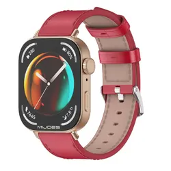 Leather Watch Strap for Huawei Watch Fit - Premium Accessory Band (Red Rose Gold)