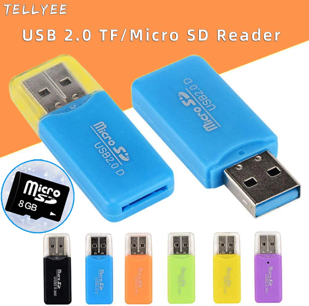 

Mini Memory TF Card Reader USB 2.0 Micro SD-8GB Flash Portable Plastic Adapter High Quality For PC Laptop SH Mobile Converters