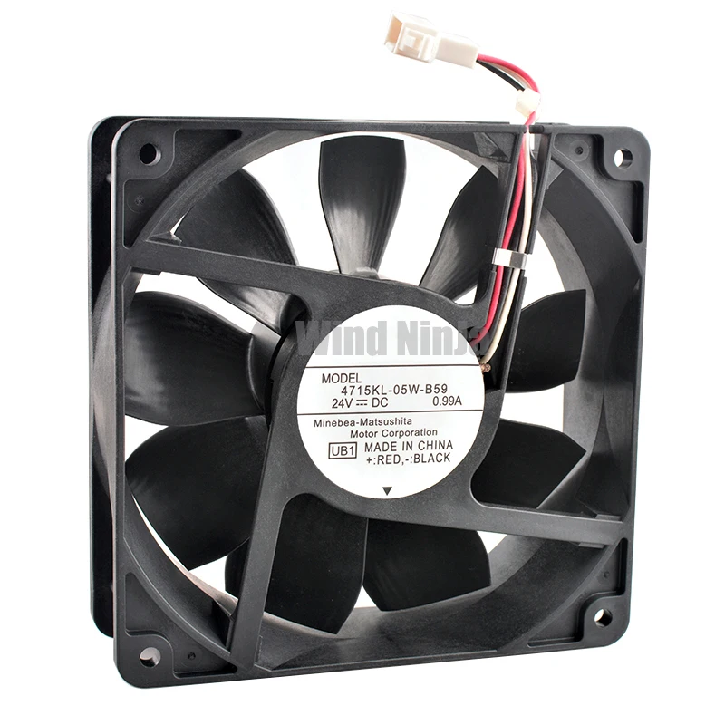 

4715KL-05W-B59 12cm 120mm fan 120x120x38mm DC24V 0.99A Dual ball bearing high-speed cooling fan for server frequency converter