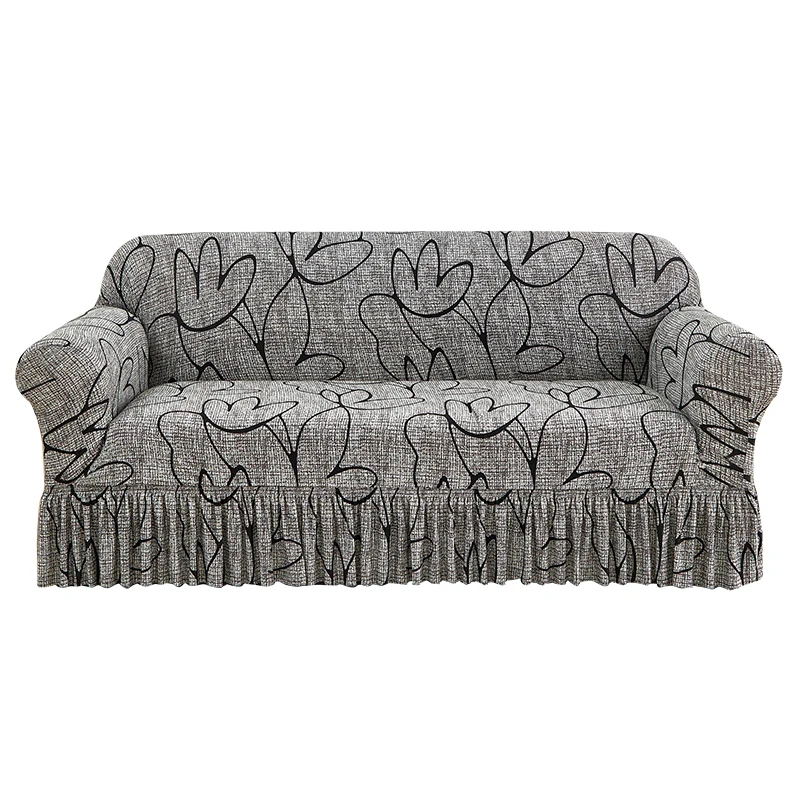 Printed Ruffled Skirt Sofa Covers for Living Room Stretch Couch Cover Sofa Slipcover Furniture Protector Easy Fitted Washable 6