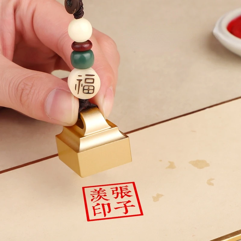 

Customize Personal Seal Calligraphy Painting Brass Stamps Artist Painter Chinese Name Stamp Pendant Birthday Gift Stamps Sellos