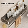 Bathroom Storage Rack Non Perforated Wall Mounted Towel Rack Bathroom Washbasin Cosmetics Storage Rack Wrought Iron Material 3
