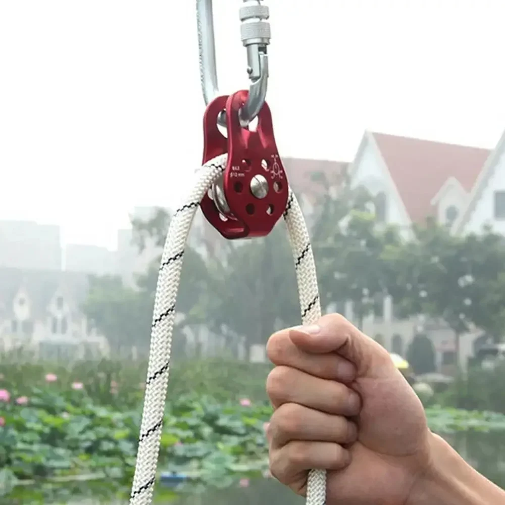 Climbing Pulley Fixed Sideplate Sheave Pulley Outdoor Survival Tool High Altitud Traverse Gear Aluminum Alloy