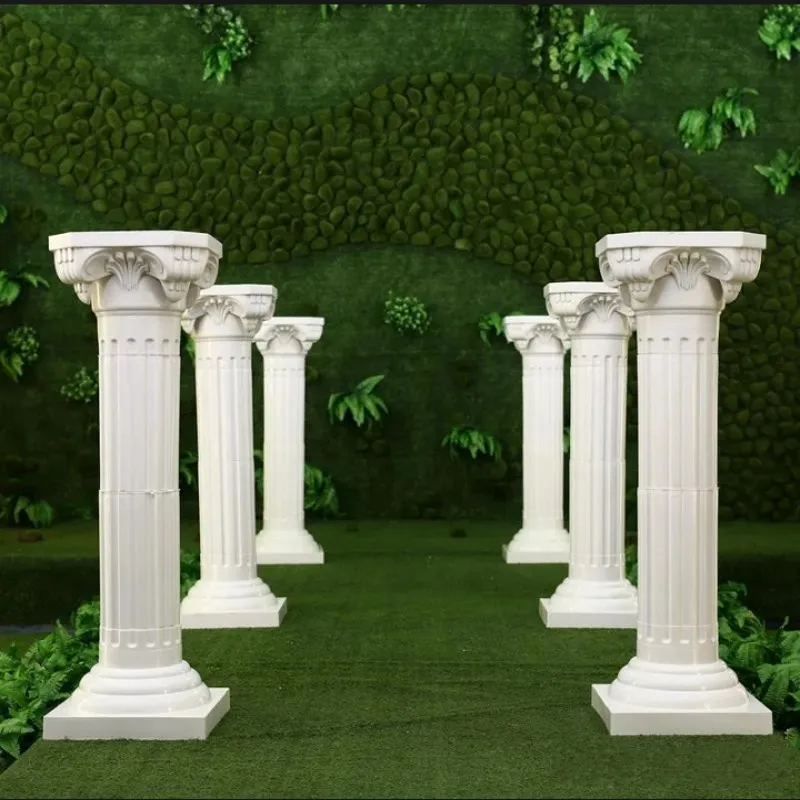 New 65cm 88cm 141cm 113cm Wedding Props Decorative Roman Columns White Plastic Pillars Flower Pot Road Lead Stand Party Event