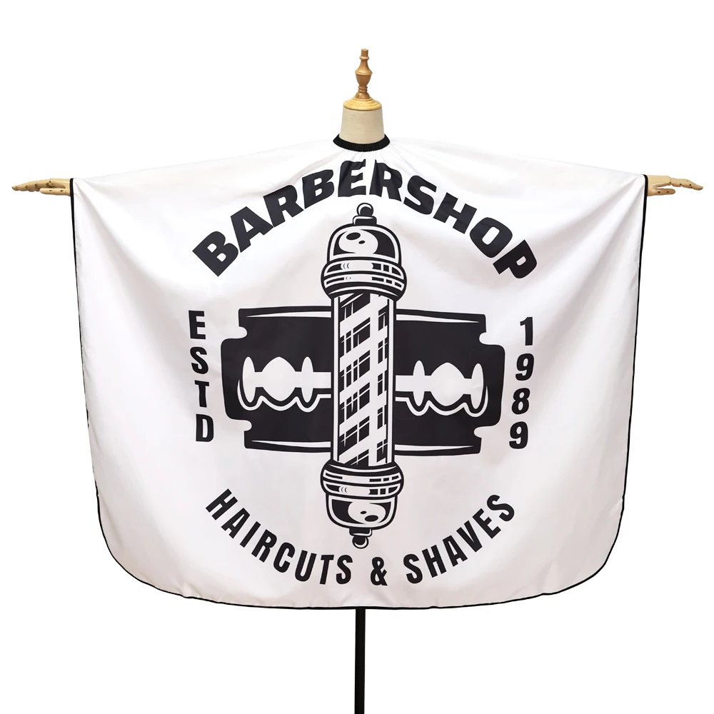 Professional Barber Cape Retro Pattern with Snap Closure Waterproof Hair Salon Cutting Apron Haircut Beard Hairdressing Cloth 3