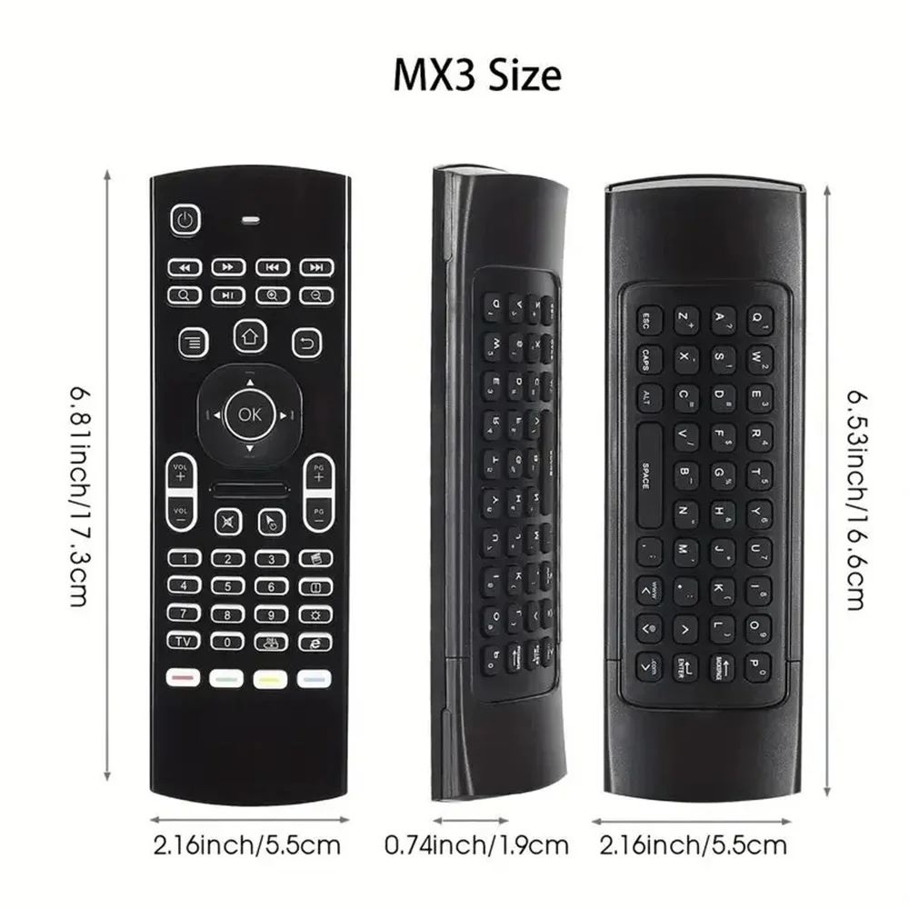 2.4GHz sans fil MX3 Air Mouse Mini clavier voix rtro-clair tlcommande IR apprentissage tlcommande pour PC Android TV Box-voice backlight image 4 | Rakuten