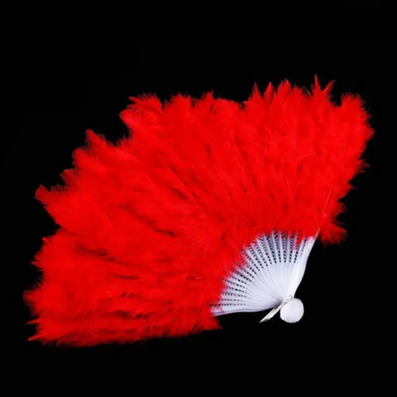 White Hand Fan Ladies Folding Feather Fans Home Decor Handmade Dance Wedding Party Accessories Crafts Gifts folding fan hand fan silk fans