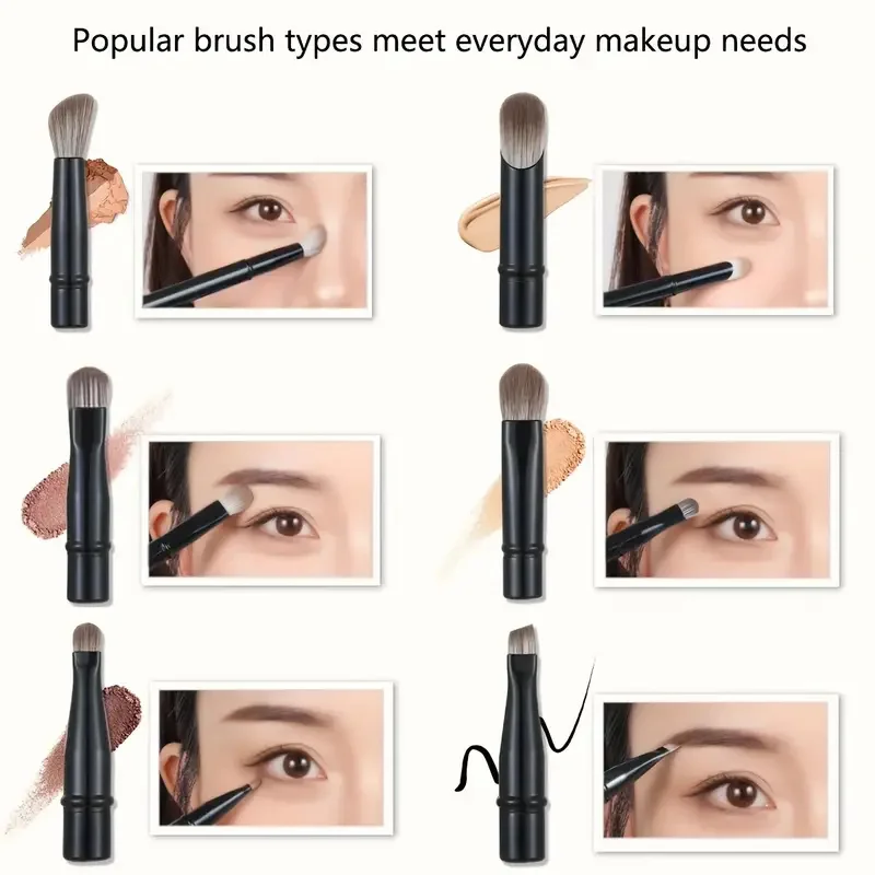 6Pcs Mini Travel Makeup Brushes Set with Box Portable Cosmetic Powder Foundation Blush Blending Concealer Make Up Brushes Set 6