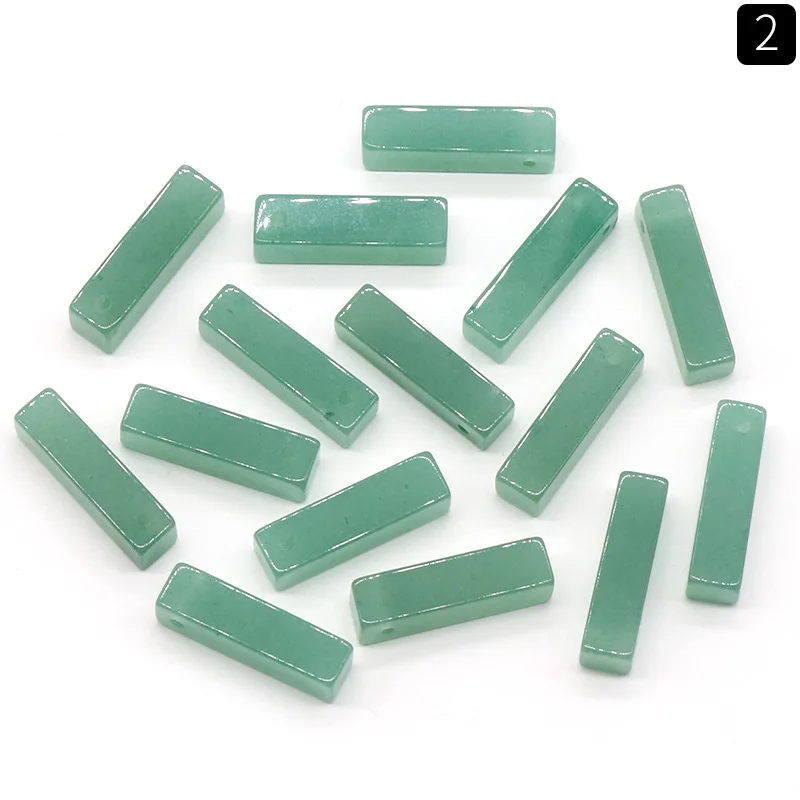 20pcs Natural Crystal Stone  Rectangle Amethyst Rose Quartz Pendants Charms Trendy for Necklace Earrings Jewelry Making