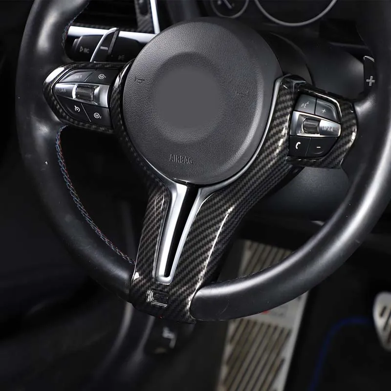카본 파이버 스타일 자동차 인테리어 스티어링 휠 트림 커버 스티커 BMW F80 F82 F10 F85 F86 F87 M 스포츠 M2 M3 M4 M5 X5M X6M용