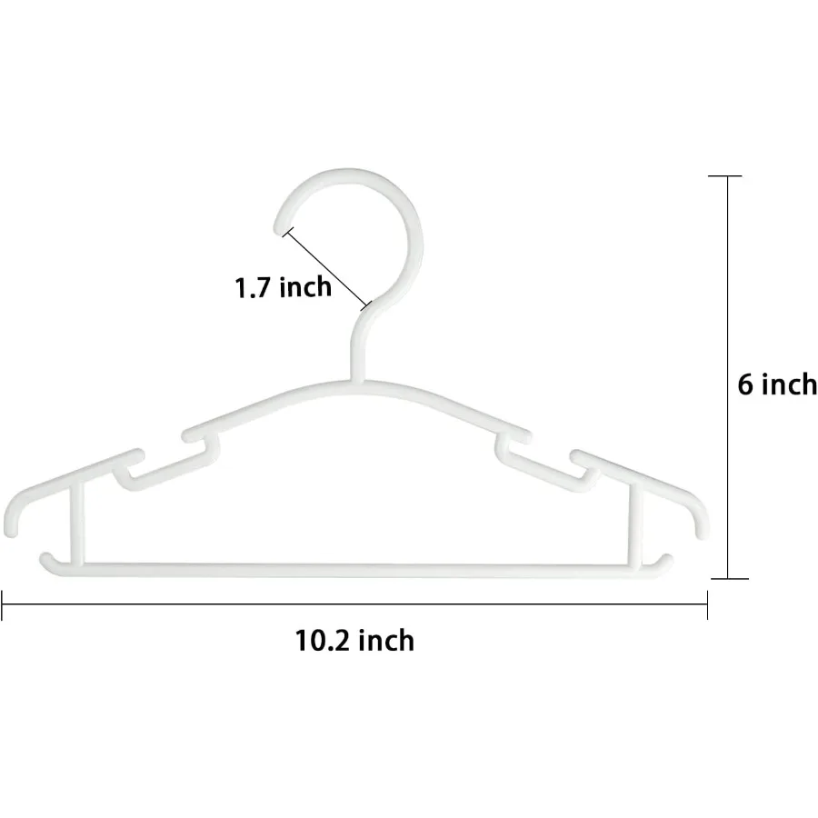 60Pack White Plastic Baby Hangers for Closet Organization Ideal for Toddler Clothing Storage Durable and SpaceSaving Design for