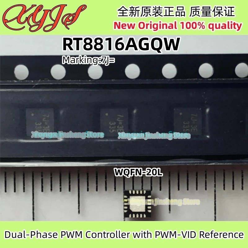 5Pcs RT8816AGQW RT8816BGQW 7J=** RT8816A RT8816B RT8816 WQFN-20L PWM-VID 레퍼런스가 있는 이중 위상 PWM 컨트롤러 100% 신규