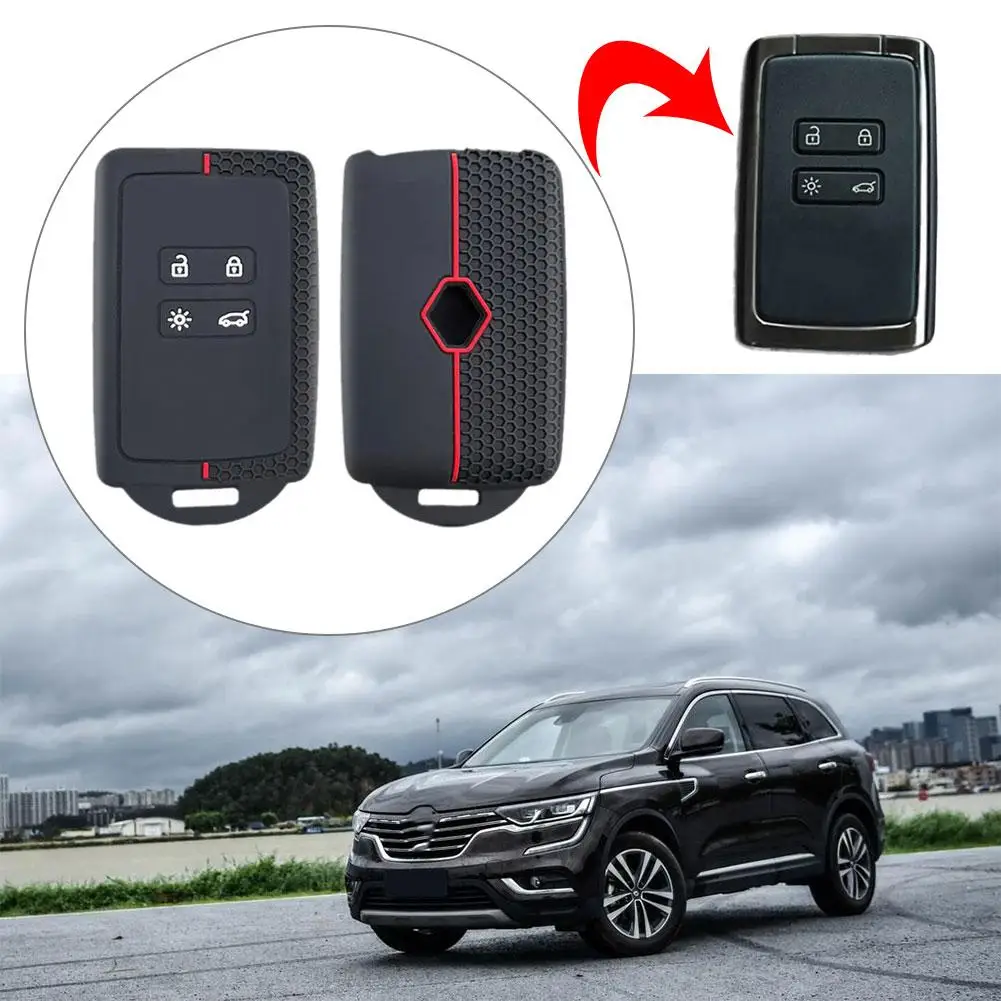 

Silicone Key Case Cover For Renault Clio Megane Captur Remote Silicone Key Case Fob Cover Key Case Chain Car Accessory W3Y9