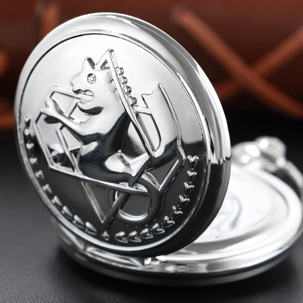 السلس الفضة الخيمياء موضوع كوارتز ساعة الجيب مع سل...