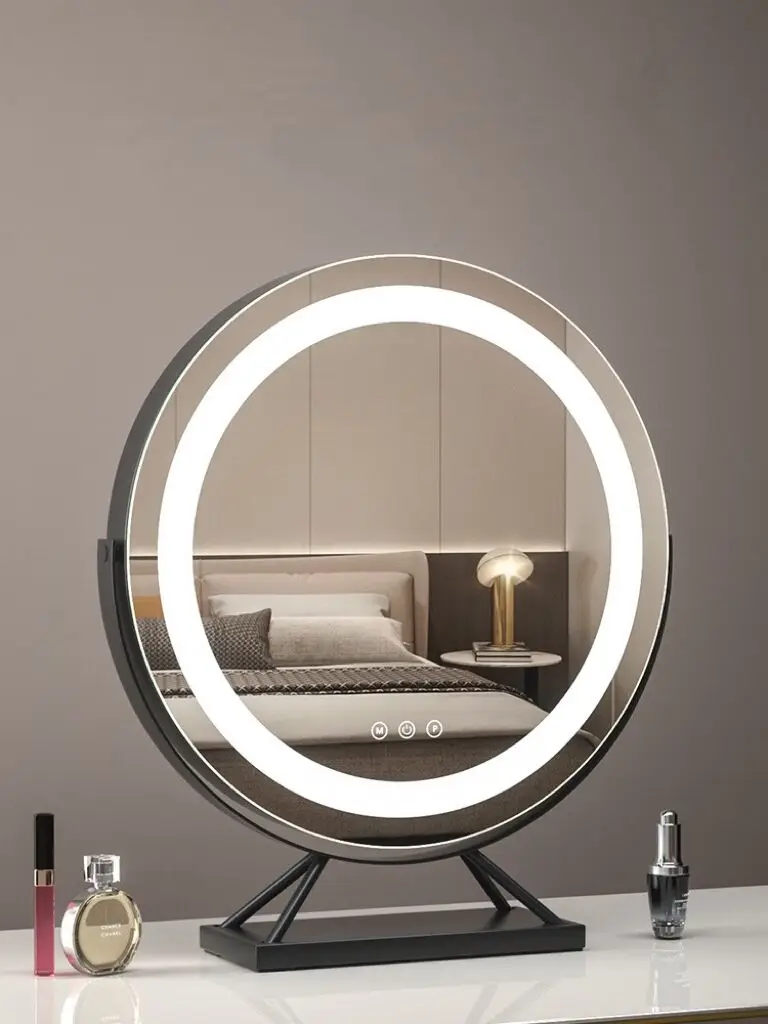 Specchio Da Trucco Illuminato Hollywood Con Luce A 3 Colori, Ingrandimento 10x Staccabile E Touch Screen