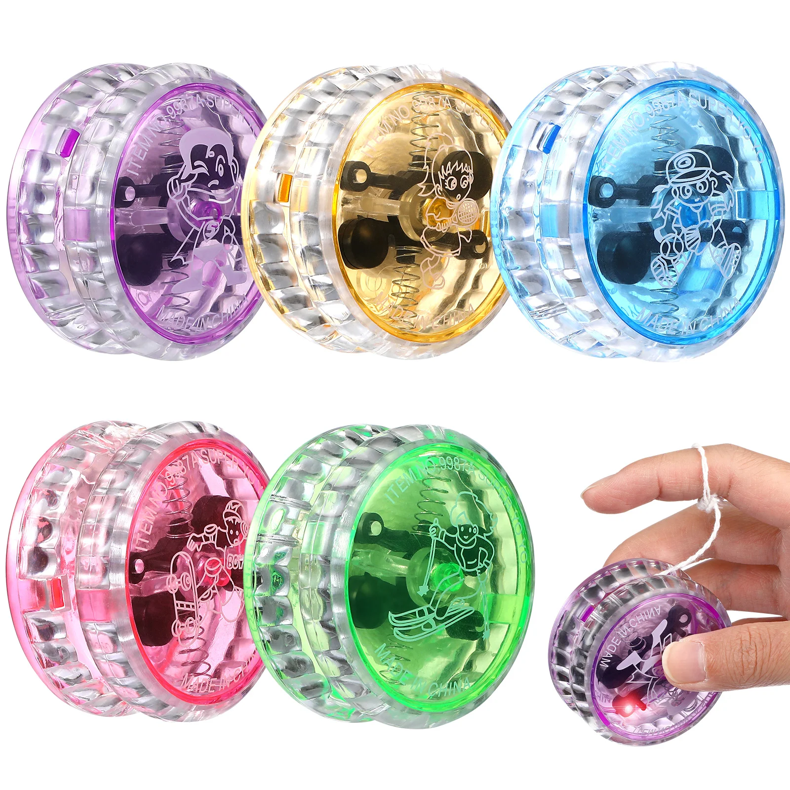 5pcs Luminous Yoyo Ball Responsive Classic LED Light Flashing Yo Yo Balls Toys Party Favors Children Gifts