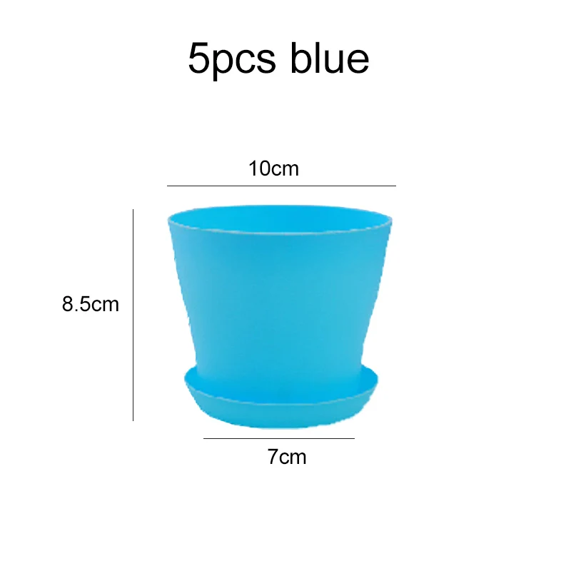 5 stücke Mini Blumentopf Mit Tablett Verdickt Harz Kunststoff Belüftung Balkon Desktop Dekoration Grün Sukkulenten Gartenarbeit TMZ_voghion.com